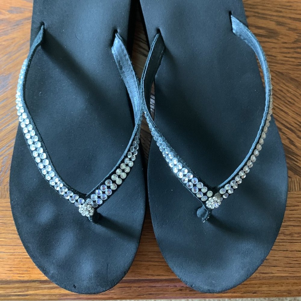 Yellow Box rhinestone flip flops 9